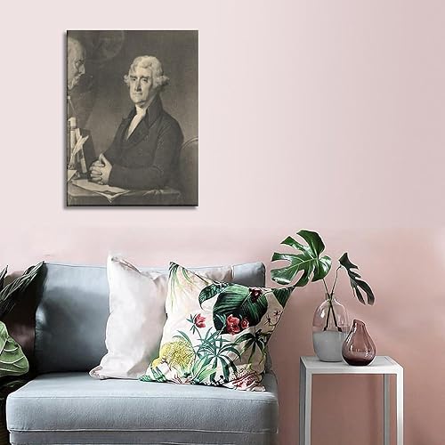 Miniatura 5 de Posterazzi Thomas Jefferson 1743 a 1826 Tercer Presidente de los Estados Unidos y un padre fundador Lienzo Póster Cuadro Moderno Oficina Familiar