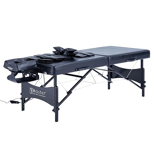 Miniatura 5 de Master Massage Monaco Airwave - Mesa de masaje portátil de 30 pulgadas con bolsas de aire, tracción lumbar 3D para uso profesional y doméstico, mesa