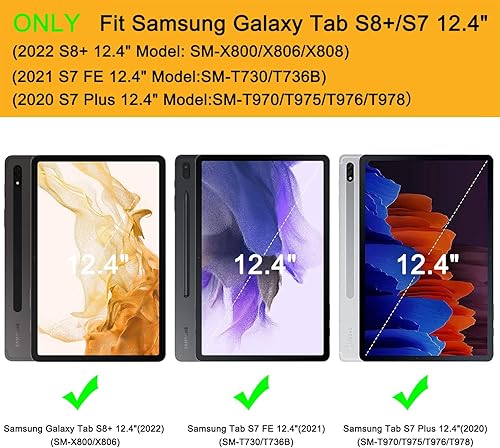 Miniatura 2 de Soke Funda para Galaxy Tab S8+S7 FES7 Plus con soporte para bolígrafo S SM-X800X806T730T736BT970T975 - Funda a prueba de golpes para Samsung Tab S8+