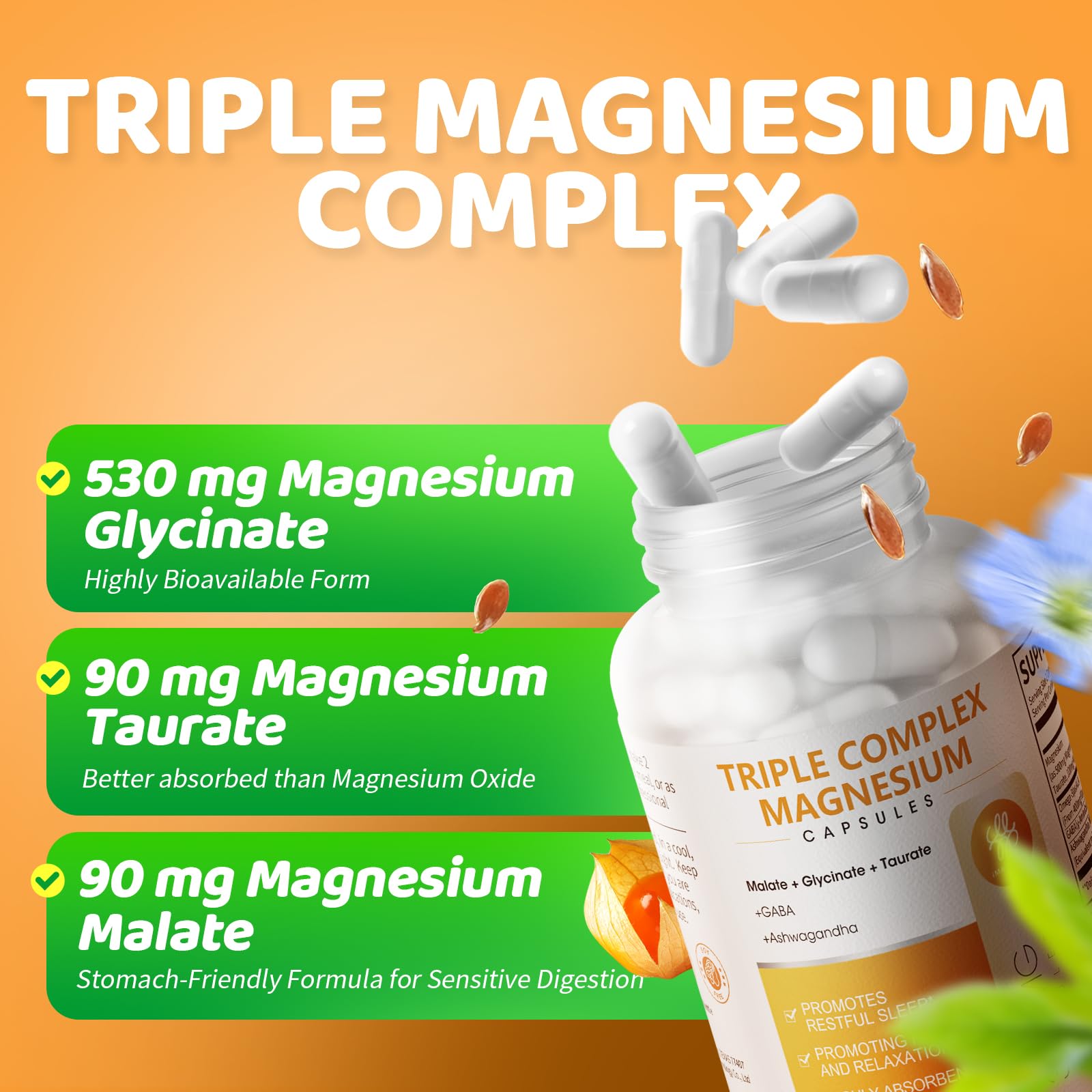 Triple Magnesium Complex 710mg for Sleep & Clam Support, 240 Count — Amazon image 3