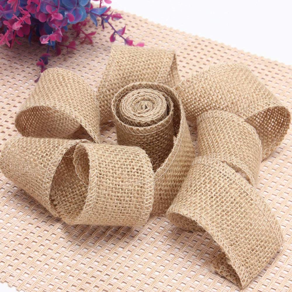 MoonyLI Sackleinen-Band, natürliche Sackleinen Stoff Ribbon Roll für Hochzeit Veranstaltungen Party und Inneneinrichtungen, Kunsthandwerk hausgemachte DIY-Projekte, 25-Yard