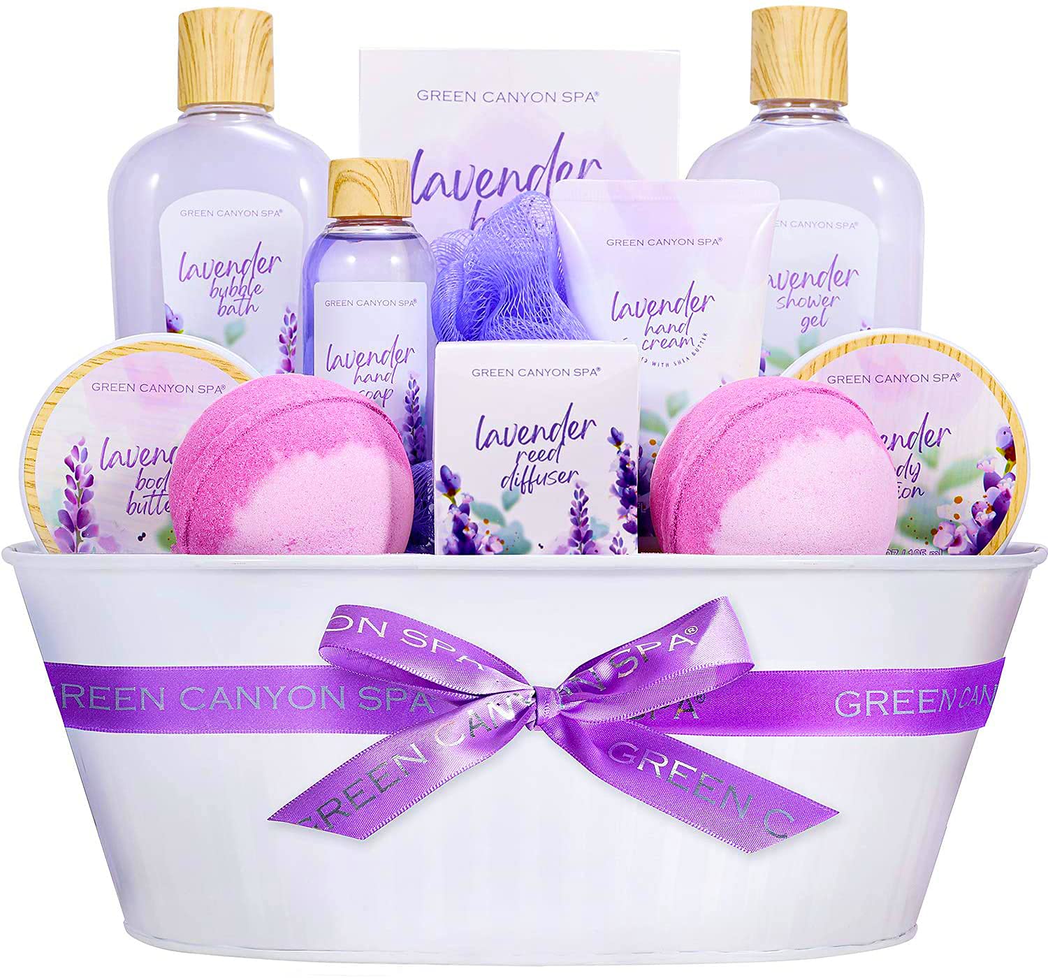 Spa Bath Gift Set for Women - 12 Pcs Lavender Shower Set Including Bubble Bath Body Lotion Reed Diffuser, Lovely Gifts Box...