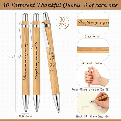 Miniatura 23 de Fulmoon 120 Pcs Christmas Motivational Pens Notebook Gifts Bulk Inspirational Quote Ballpoint Pen Small Pocket Notepads Mini Journals Appreciation