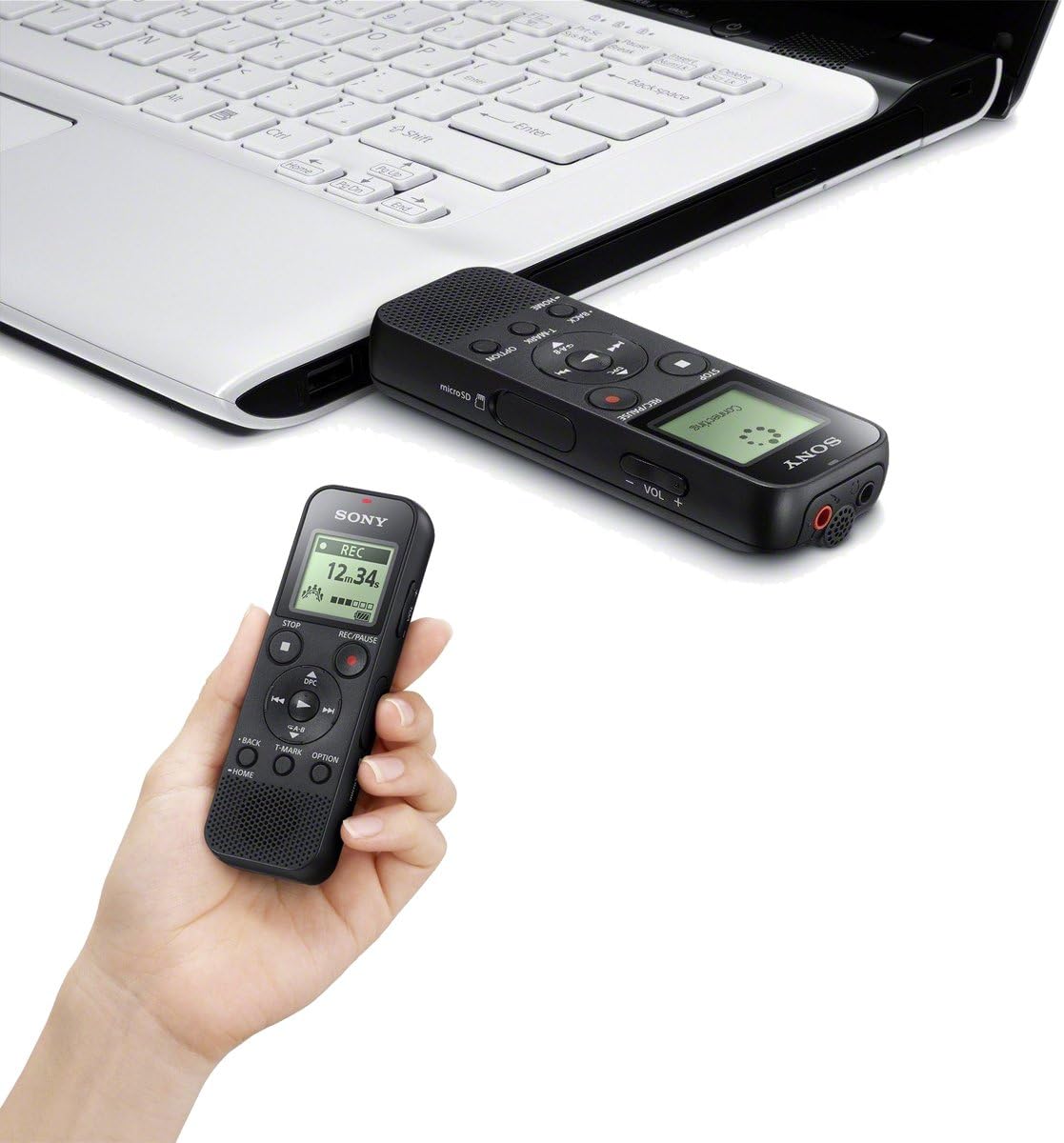 Exclusive Discount 🔥 Sony ICD-PX370 Mono Digital Voice Recorder with Built-in 4GB & Direct USB + 32GB Micro SDHC Memory Card + Auxiliary Cable + AAA Batteries + HeroFiber® Ultra Gentle Cleaning Cloth