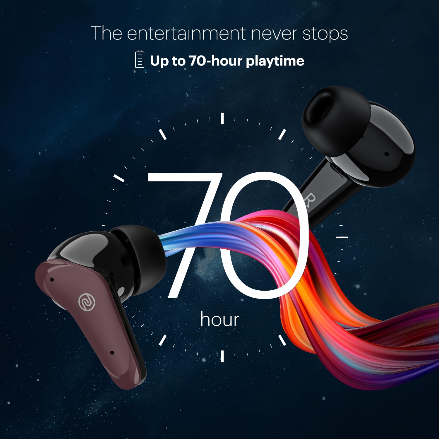Noise Buds VS102 Plus Wireless Earbuds, Bluetooth Earbuds with 70H Playtime, Quad Mic ENC for Clear Calls, 11mm Drivers, Deep Bass, Instacharge, Bluetooth v5.3 (Deep Wine) — Amazon image 3