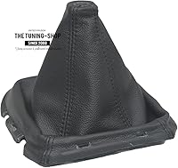 Vista 4 de Ltd Bota de cambio con marco de plástico para Nissan Navara Frontier 2005-2009 Cuero Genuino Negro