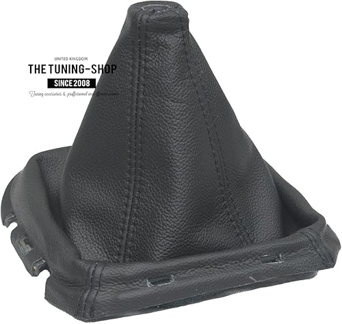 Miniatura 4 de Bota de cambio con marco de plástico para Nissan Navara Frontier 2005-2009 Cuero Genuino Negro