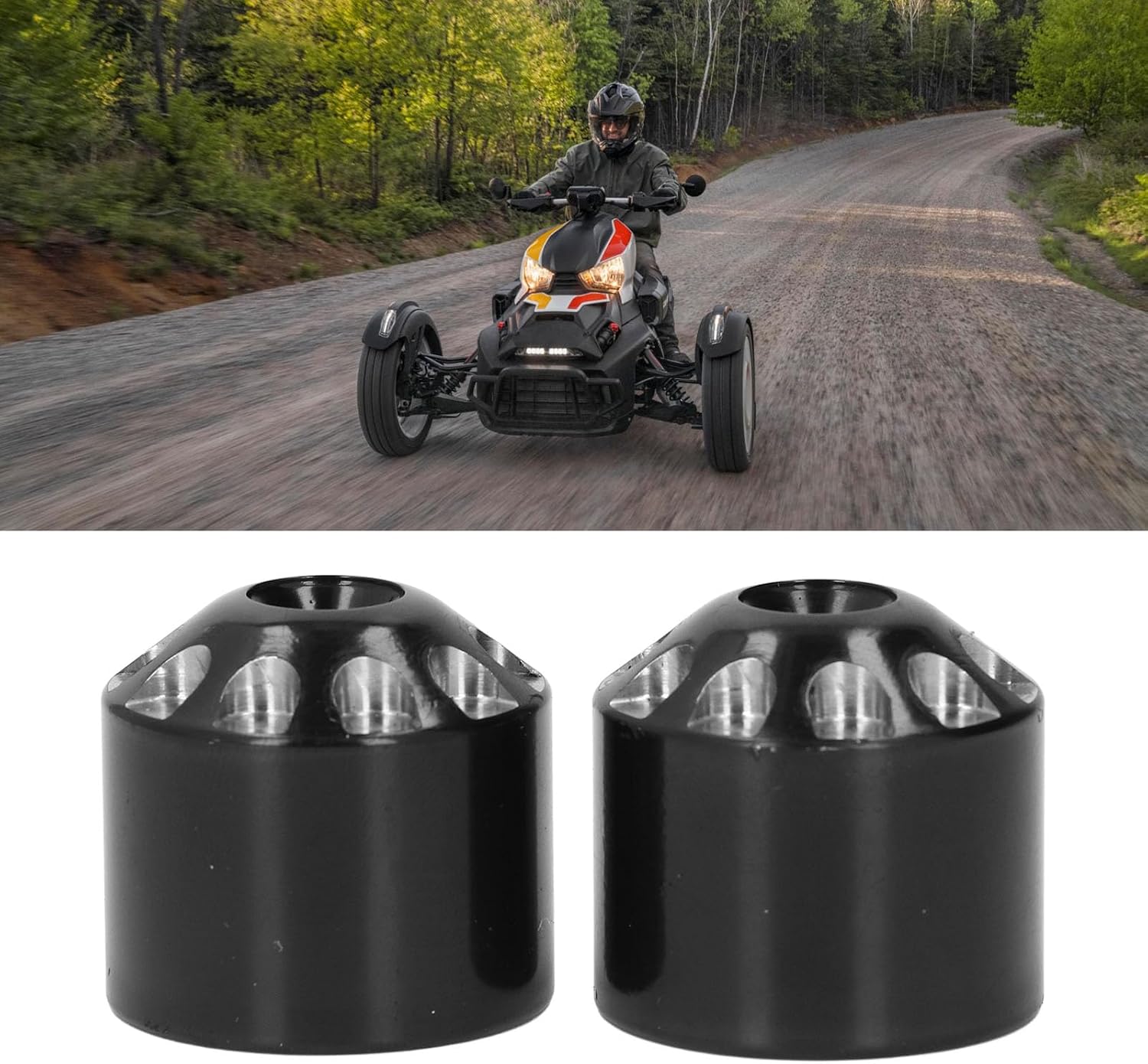 1 Pair of Motorcycle Handlebar End Weights,Solid Stainless Steel Bar Ends Plug to Enhance Stability,Stylish Look Handle Bar End Cap for Ryker 600 900 Rally Sport