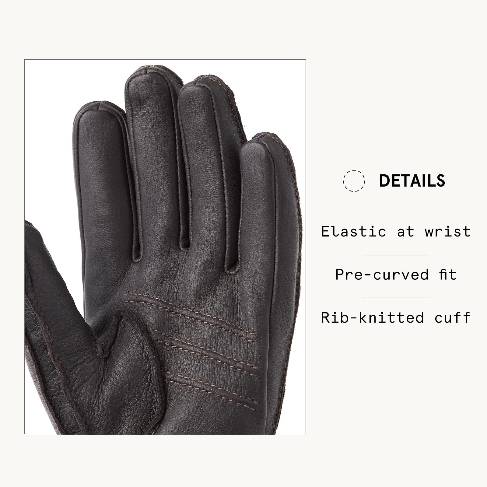 Hestra Guanti Deerskin Primaloft Rib Uomo - a dita con fodera Inverno autunno/inverno