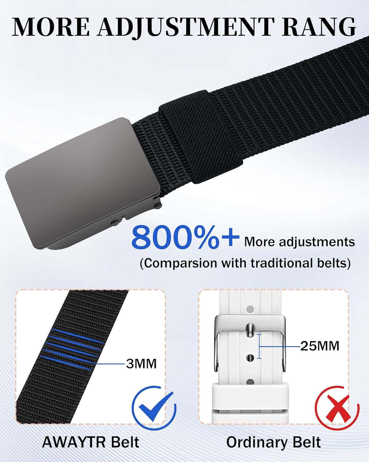 AWAYTR Nylon Golf Belt for Boys -Kids Tactical Belt with Metal Buckle for Baseball Softball Jeans - Image 2