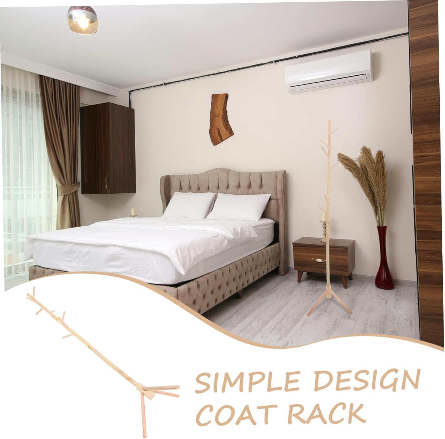 Premium Wooden Standing Coat Rack Detachable Stylish Clothes and Hat Hanger Fine Workmanship for Entryway Bedroom Dormitory Artistic Home Decor with Geometric Shape