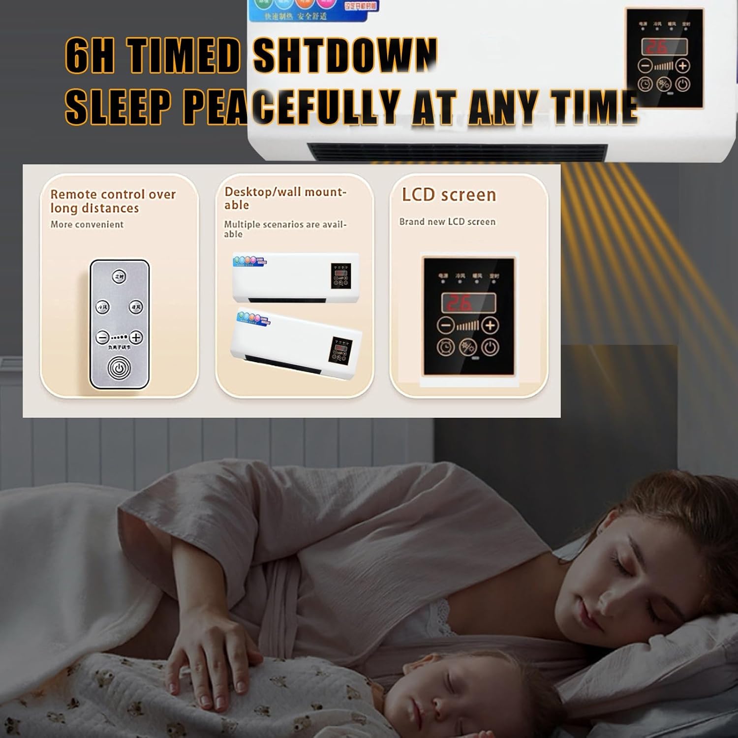 2000W 2-in-1 スプリットシステム ポータブルエアコン 壁掛け式ミニエアコン タイマー付き 高速自然風＆暖房(B) 【P20倍 11/27  9:59迄】 スポットエアコン スポットクーラー 移動式エアコン 設置工事不要 単相100V キャスター付き 排熱ダクト付き EKT-B22J1  ポータブル ...