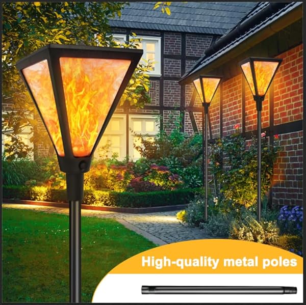 Upgraded Extra-Tall Solar Lights Outdoor, 2 Pack Flickering Flame Solar Torch Lights with 61"Tall & Super Larger Size, Solar Flame Lights Waterproof Tiki Torches for Outside Garden Patio Yard Pathway by SANJICHA - Image 5