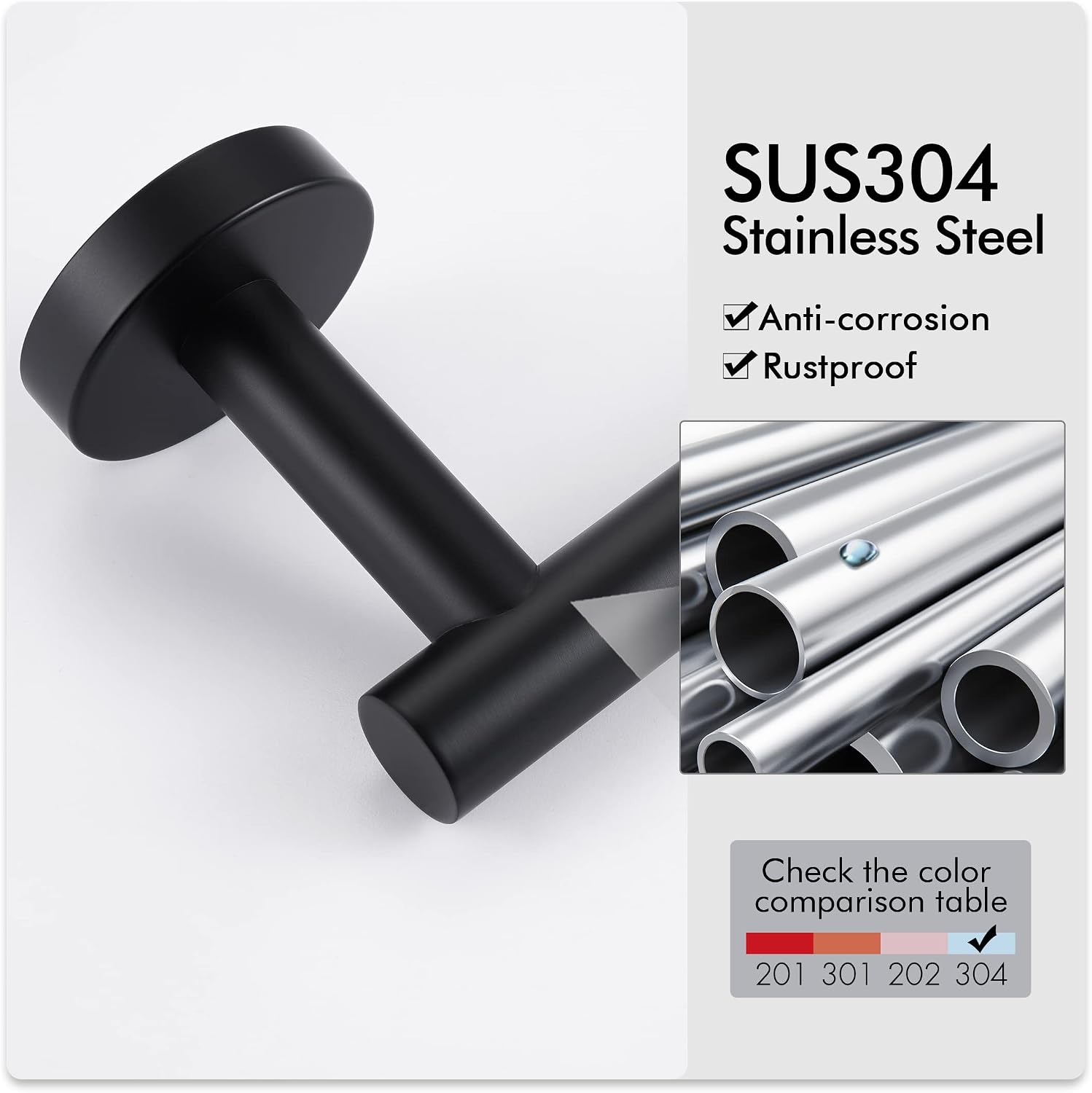 KES Black Toilet Paper Holder Kitchen Paper Towel Holder SUS 304 Stainless Steel,A2175S12-BK-SL+A2175S30-BK-tem