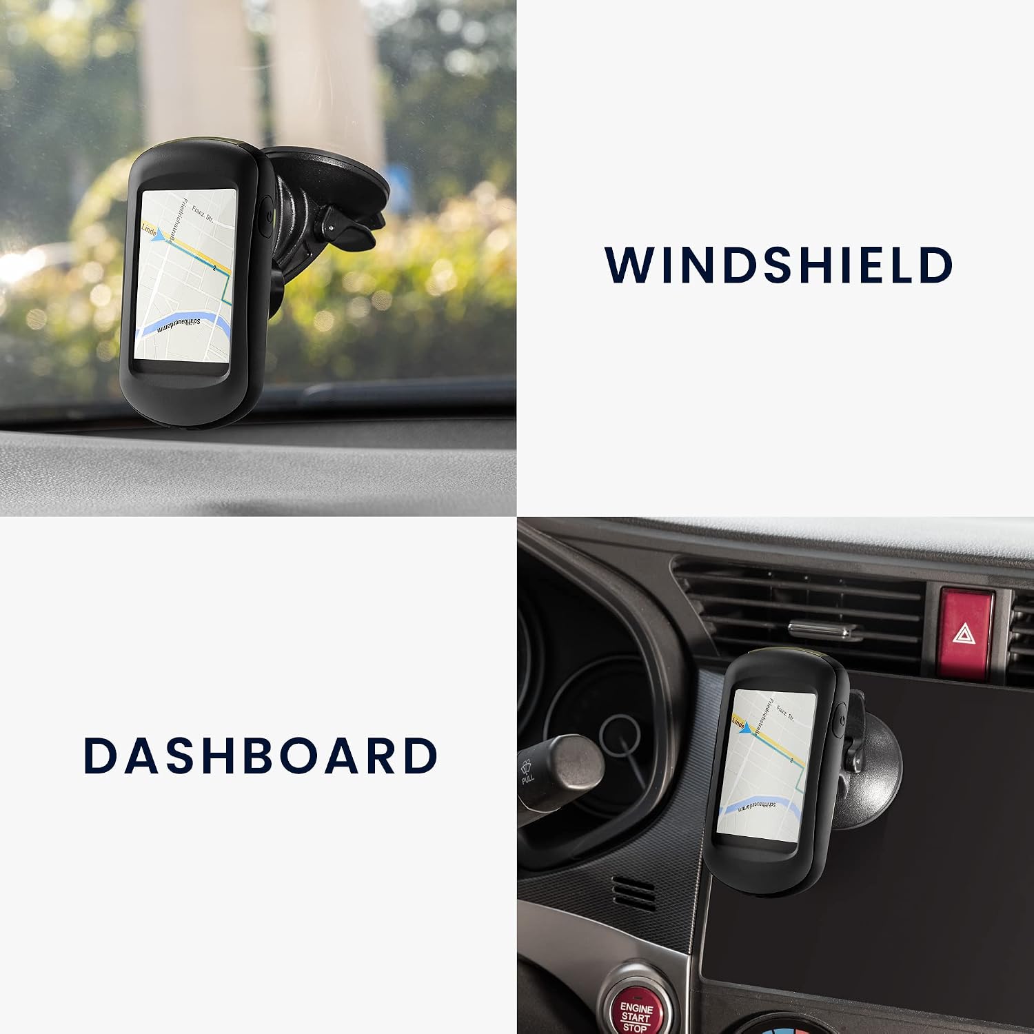kwmobile mount compatible with garmin etrex 10 20 30 approach g3 g5 gps gps mount for car suction cup windshield black