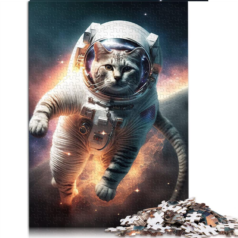 Puzzle 1000 Pezzi Astronauta Gatto - Per Adulti, 26x38 Cm, Regalo Ideale