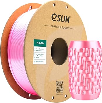 eSUN Silk PLA Filament Pink Silky Shiny 3D Printing PLA Filament 1.75mm Dimensional Accuracy +/- 0.03mm, 1kg Carboard Spool 2.2lbs 3D Printer Filament