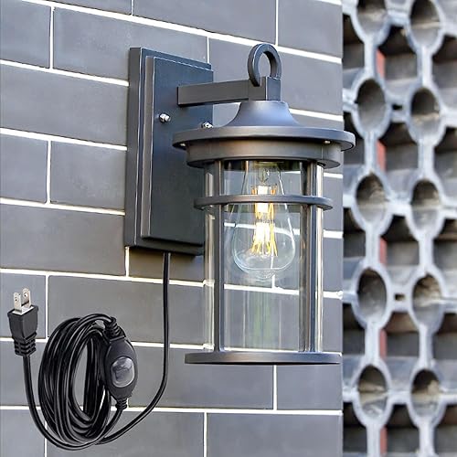 Iluminación montada en la pared para exteriores, lámpara de pared de aluminio y vidrio de burbujas para interiores y exteriores, accesorio hacia