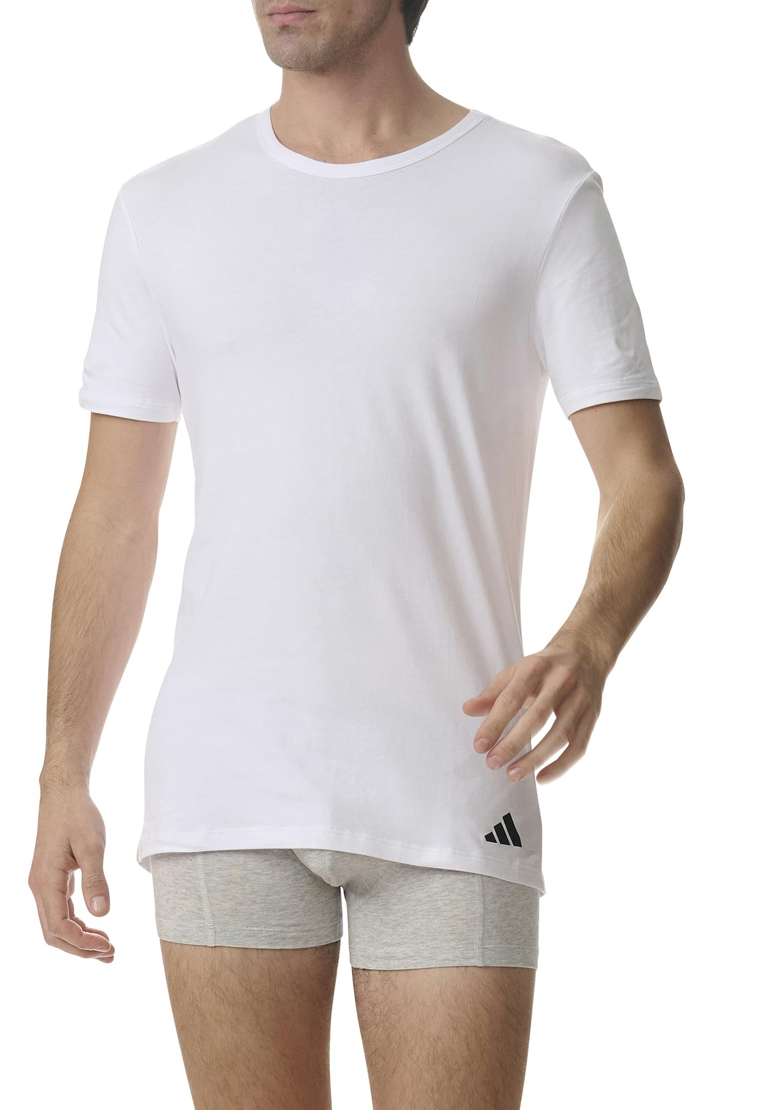 adidas Crew Neck T-Shirt Herren Unterhemd Rund Ausschnitt langlebig 4 er Pack