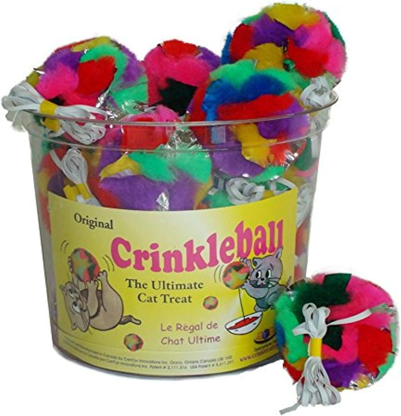 Cancor Innovations Crinkle Ball Elastic Cat Toy(24 Pack)