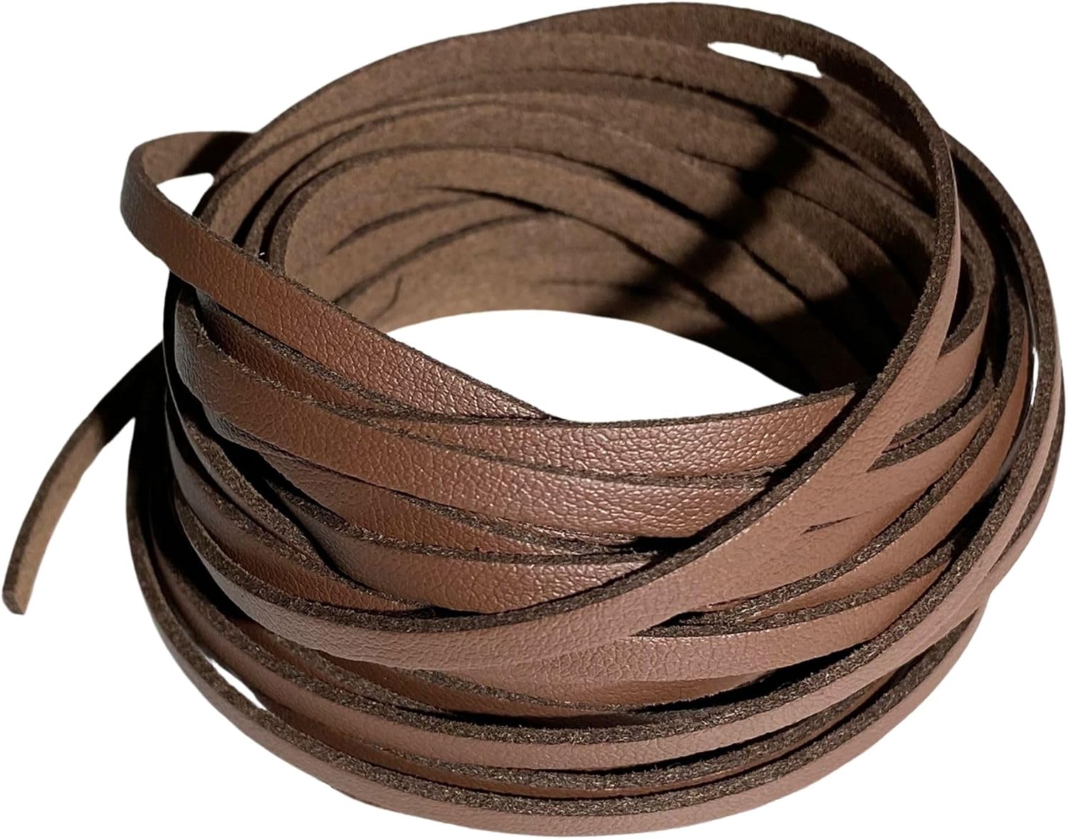 4 mm Flat Leather Cord, 5+ Yards (5 Meters) Strip Cord Braiding String Tan for Jewelry Making, Leather Shoe Lace, Arts & Craft DIY (Red, 4mm_5meters)