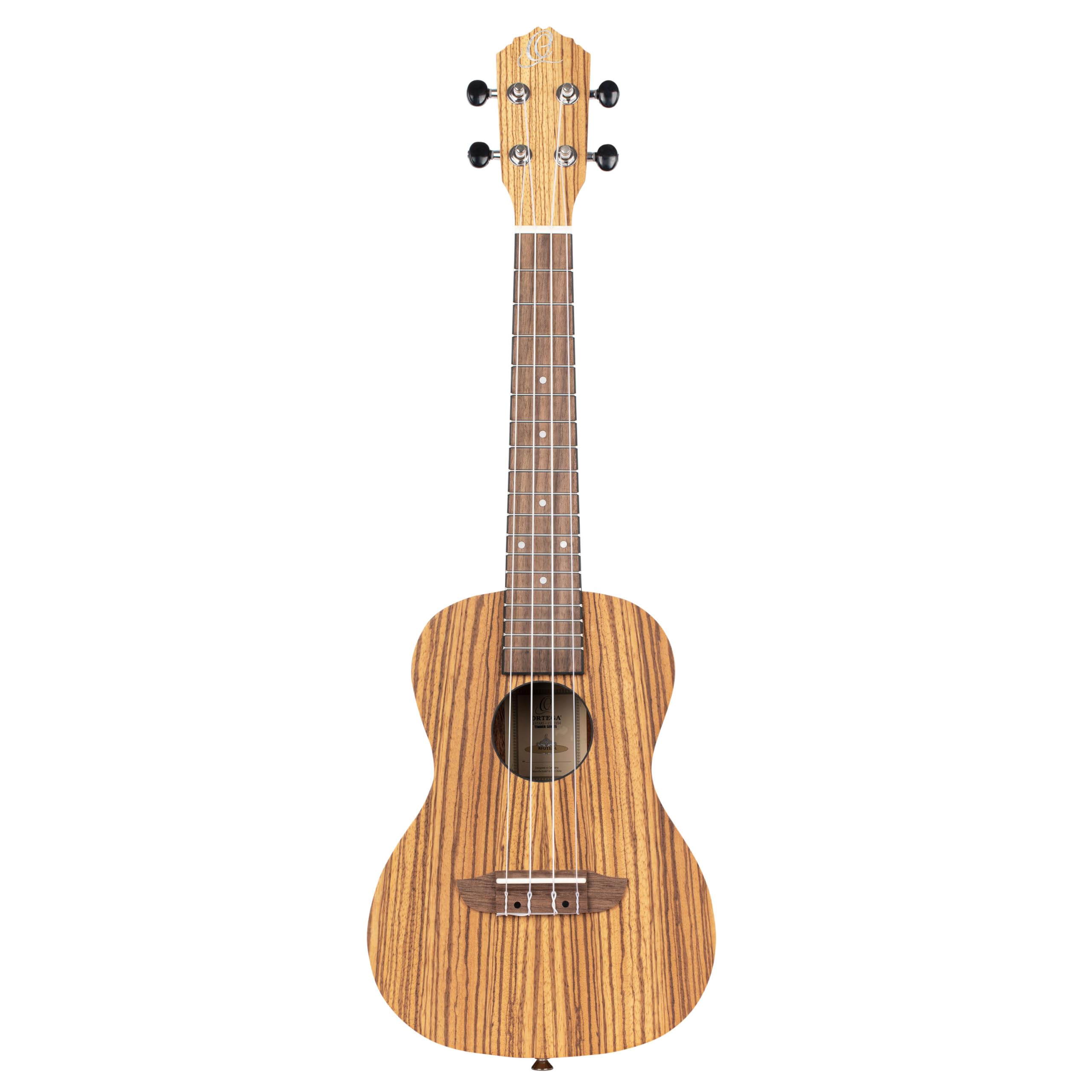 Ortega Guitars Timber Series Linkshänder Akustik Konzert-Ukulele - Zebrano | Nylonsaiten, Sapele-Decke & -Korpus Satin Finish Natur, inkl.Pro-Gigbag, RFU11Z-L