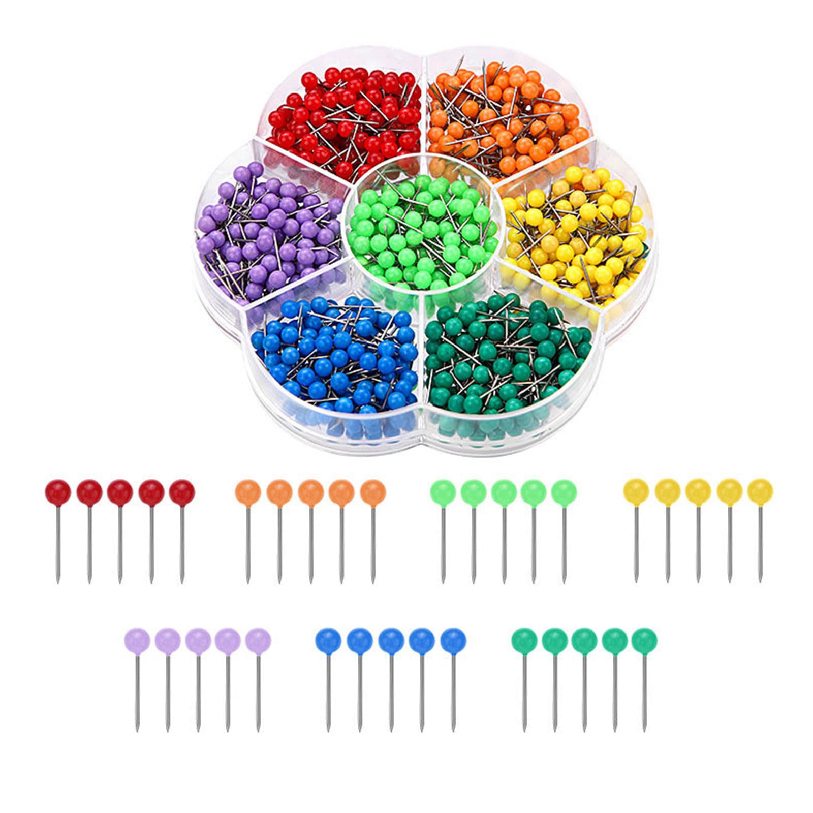 Tsophreniq 200 / 700Pcs Multicolored Quilting Pin Long Sewing Pin Straight for Dressmaker, Fabric Sewing, Jewelry Decoration Document Marking