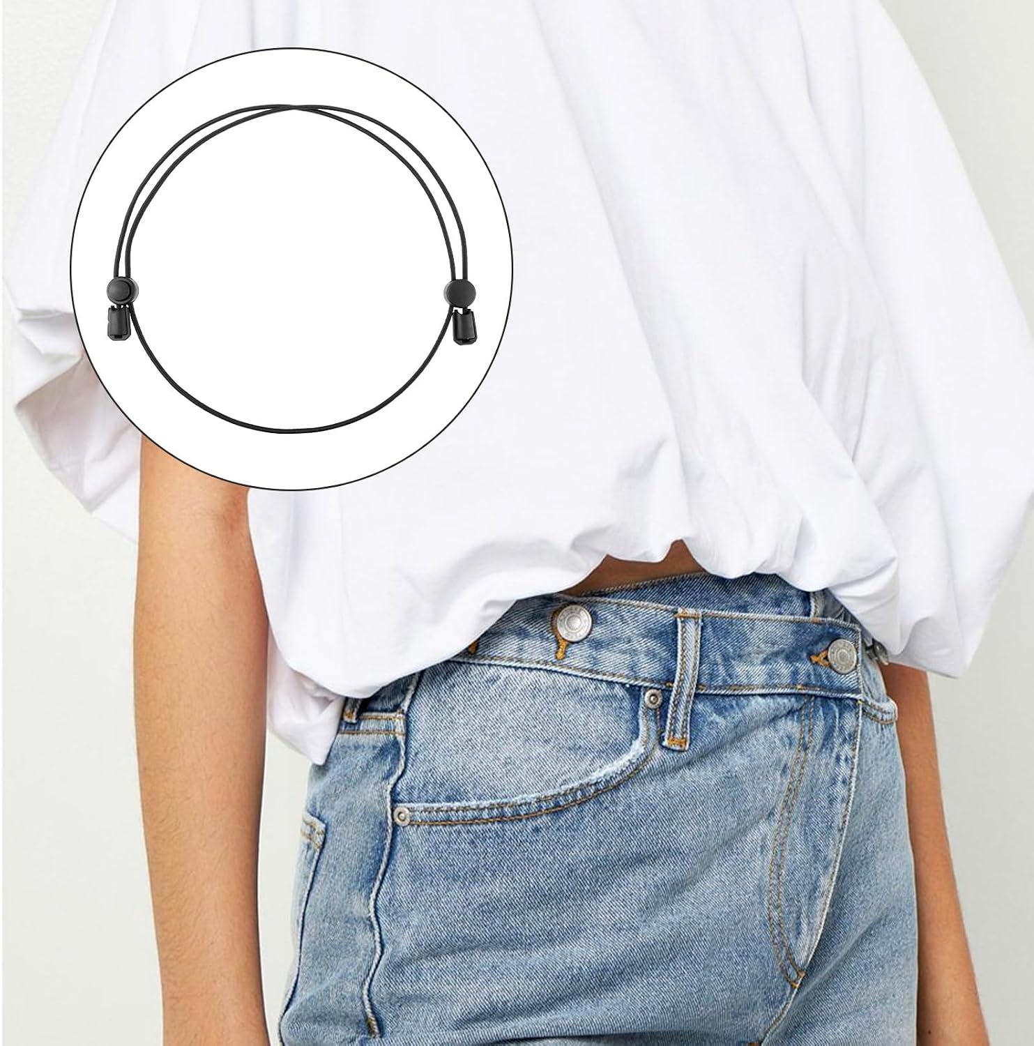 Mabor 2 Pcs Shirt Tuck Band Women, Adjustable Crop Band for Tucking Shirts Belly Leaking Elastic Bands to Change The Style of Your Top Shirt Stays Belt for Women
