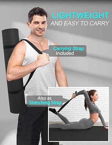 Miniatura 7 de Extra Long & Wide Thick Yoga Mat for Tall Men & Women, 84'' x 32'' x 7mm Oversized Yoga Mat Double-Sided Non Slip, Pro TPE Yoga Mats with Strap