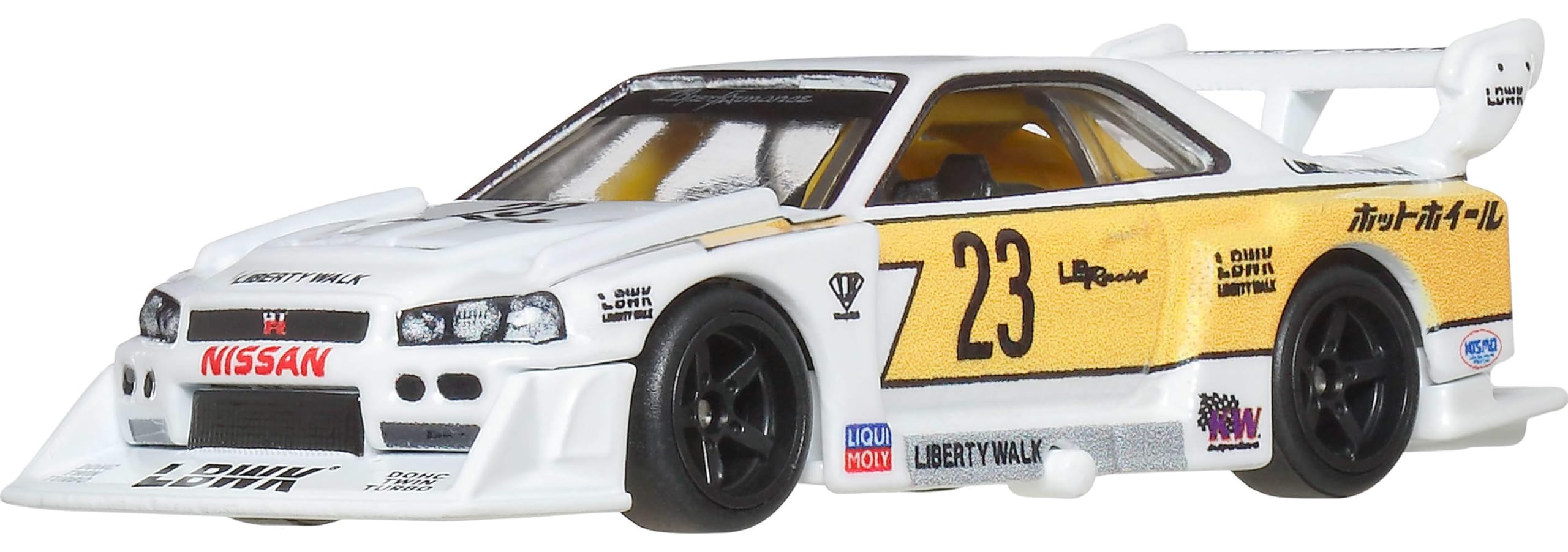 Hot Wheels JBK59 Car Culture Silhouette LB-ER34 Super Silhouette Nissan Skyline Vehicle Toy Mini Car 3 Years Old and Up White