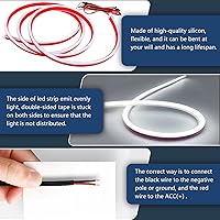 Vista 4 de Tira de luz para capó de automóvil, 79 pulgadas, tira de luces LED blancas para capó, flexible, impermeable, escaneo dinámico DC12V, luces