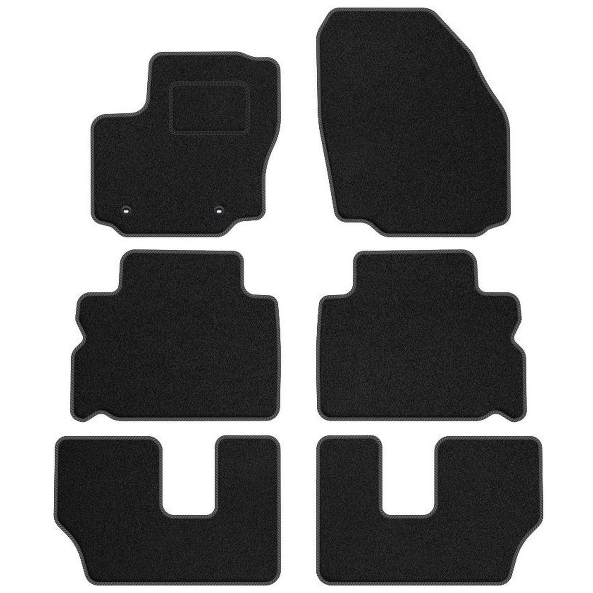 MOTOS alfombrillas coche de velours standard adecuado para Ford S-MAX I 2006-2015 7 pasajeros - Standard, Tejido, Gris - Experimenta un nuevo confort de conducción con un juego de alfombra de coche de
