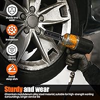 Vista 3 de Juego de 3 tuercas de impacto, herramienta de tuercas de rueda de doble cabeza, juego de tuercas de precisión con varilla de extensión de 1/2