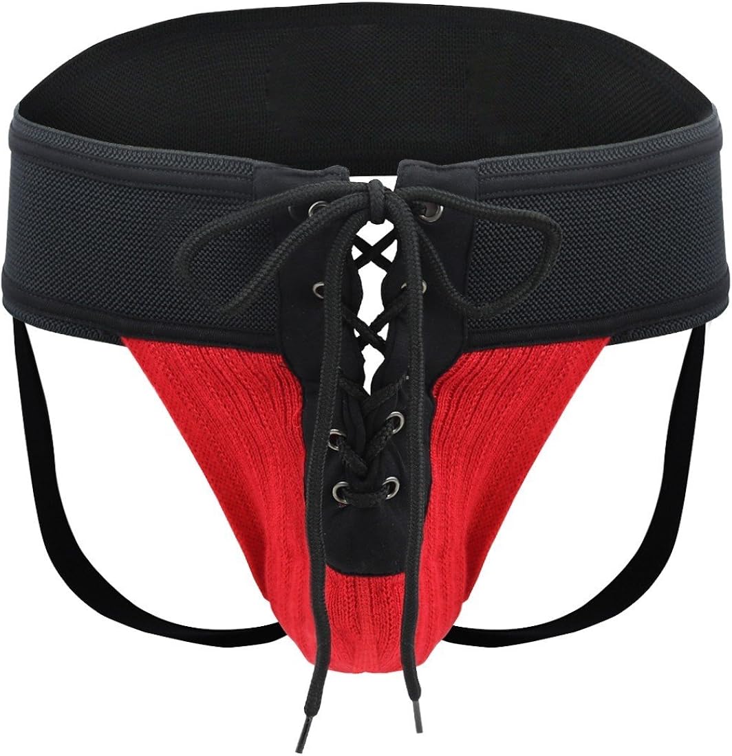 FEESHOW Mens Lacing Up Briefs Jock Strap Sports Underwear Athletic Supporter at  Men’s Clothing store