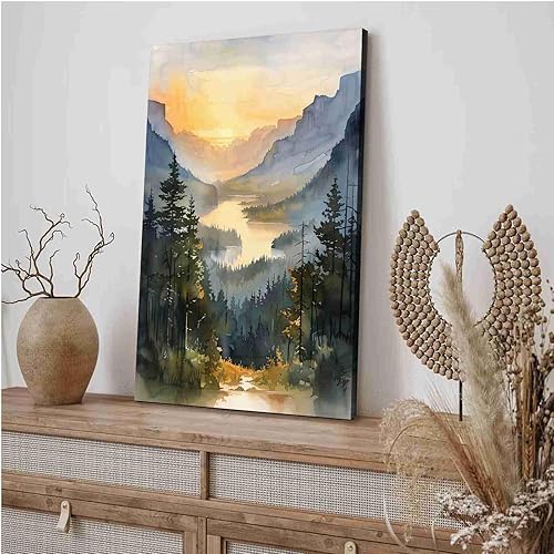 Miniatura 2 de Lienzo enmarcado para decoración de pared, pintura de acuarela de OREGON, póster de estilo tradicional, arte de pared retro, impresión de calidad,