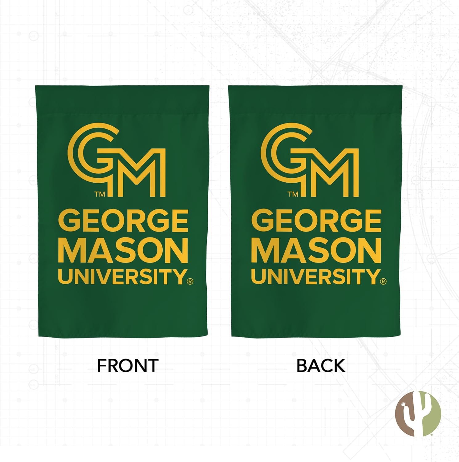 Desert Cactus George Mason University Garden Flag – 19 x 12 inch GMU Patriots Banner, For Outdoor Display and Events (Design 2B) - Image 2