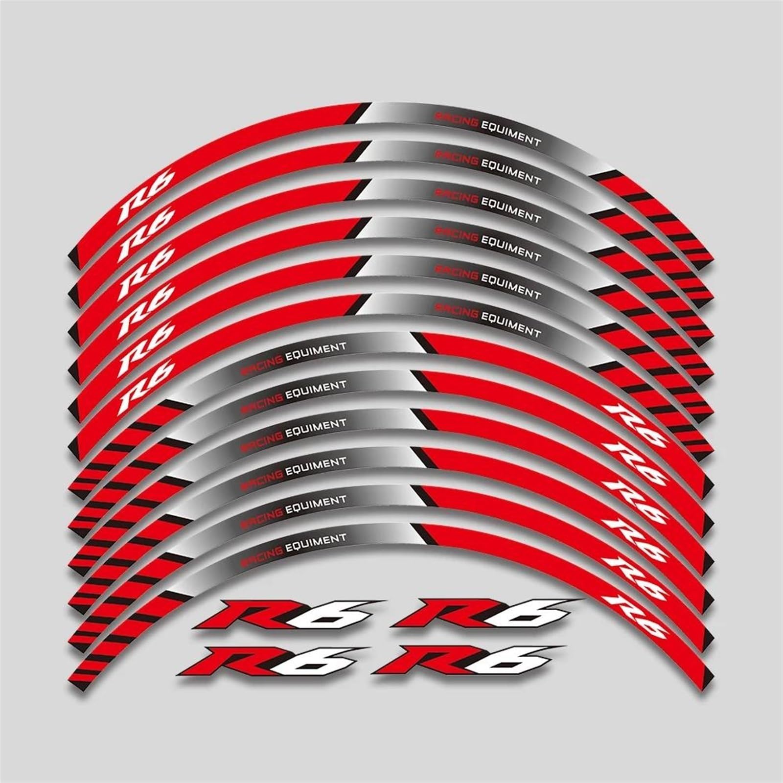 Stickers Motorcycle Wheel Stickers Reflective Rim Motorbike Waterproof Decals for YZFR6 YZF R6(Style 4)