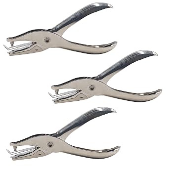 3 PCS Single Hole Punch 1/8 Inch Metal Paper Puncher, Small Hole Puncher for Crafts Tags Tickets Scrapbook DIY Projects Office School Use