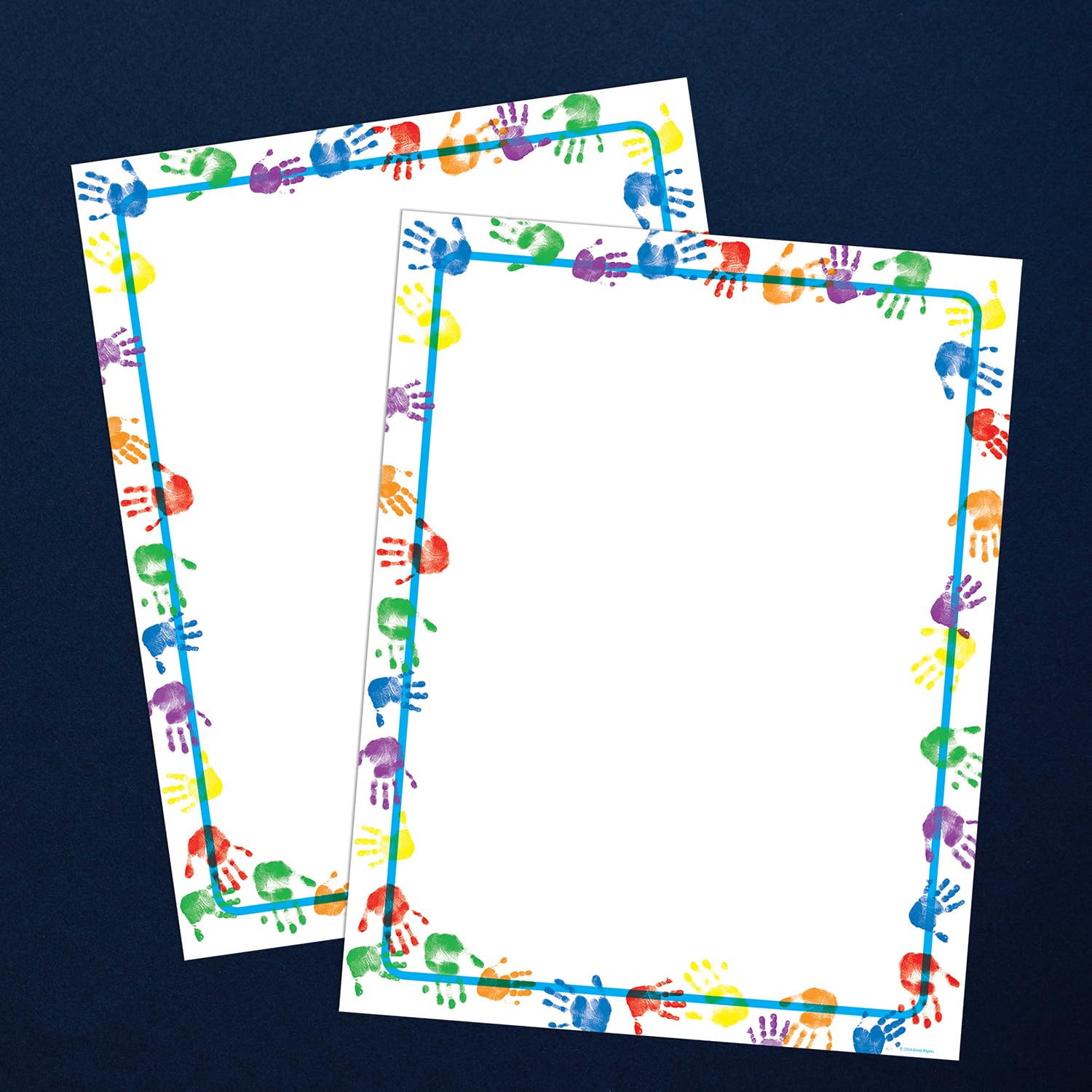 Baby Handprints Letterhead Stationery - 80 Sheets 8.5x11 Inch Premium Paper