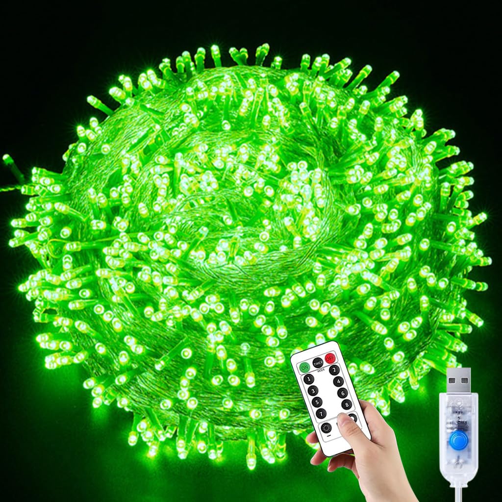 Guirlande LED verte 6m USB télécommande pour éclairer sans prise - 8