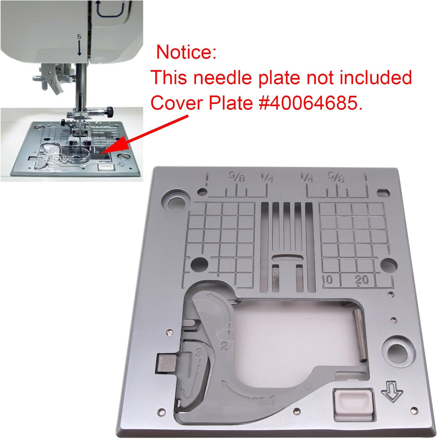 CKPSMS Brand -1PCS Zig Zag Needle Plate #40079367 Compatible with/Replacement for JUKI Brand HZL-F300,HZL-F400,HZL-F600 Sewing Machines