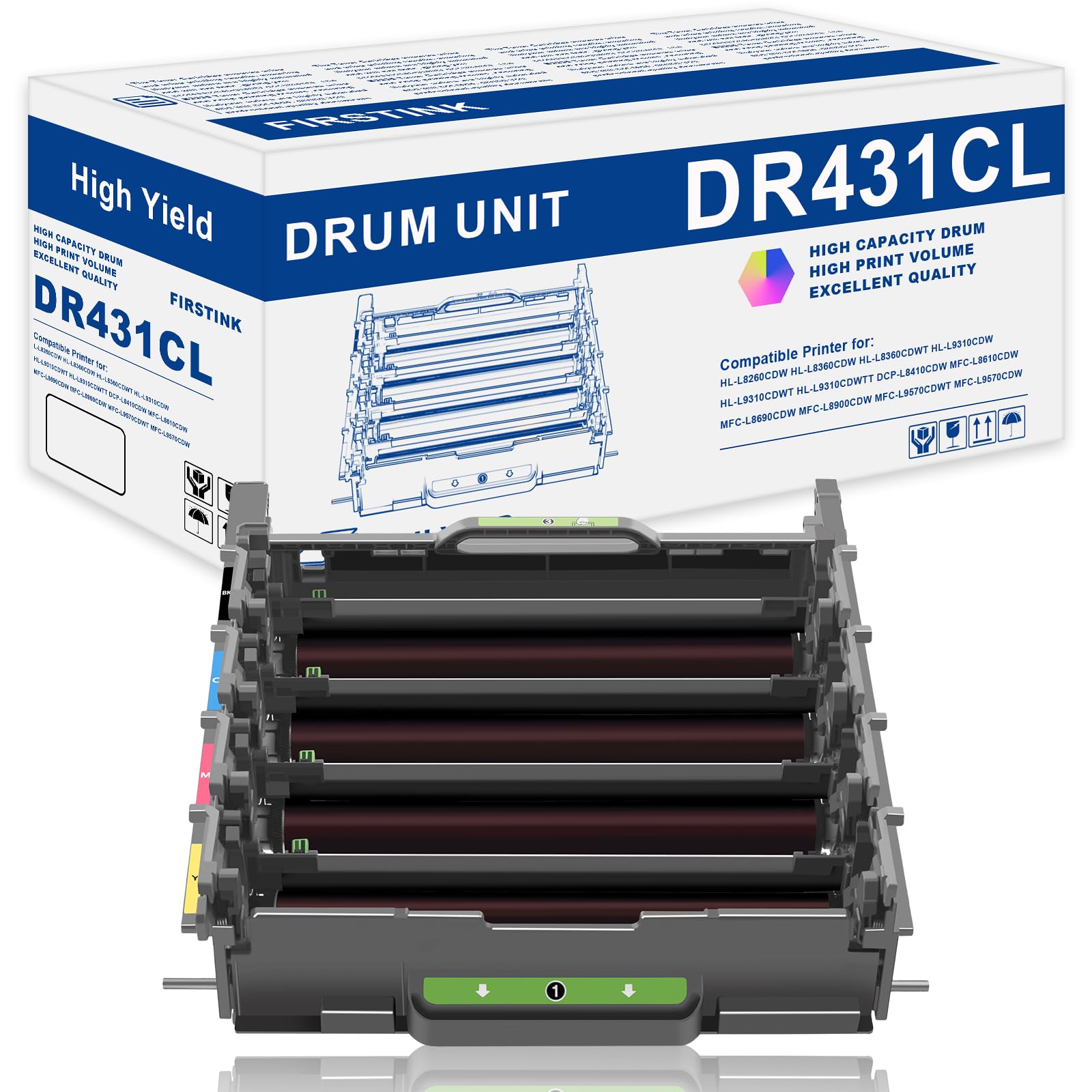 FIRSTINK High Yield DR431CL DR-431CL Drum Unit Replacement for HL-L8260CDN HL-L8260CDW HL-L8360CDW HL-L9310CDW MFC-L8610CDW MFC-L8900CDW MFC-L8905CDW