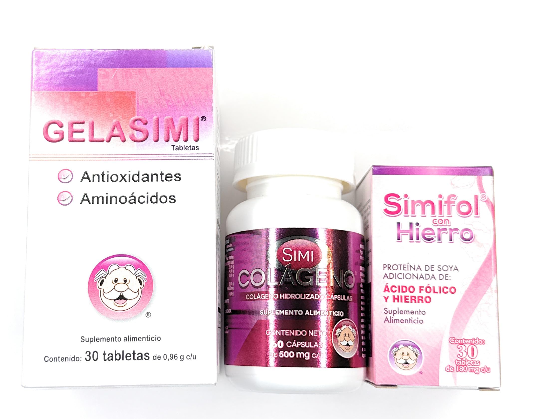 Amazon.com: Variety Pack (3 Pack) 120 Count Antioxidants and Amino acids Simfol and Hydrolyzed Collagen Food Supplement for Hair and Nails Compare to GELASIM 30TAB : Health & Household