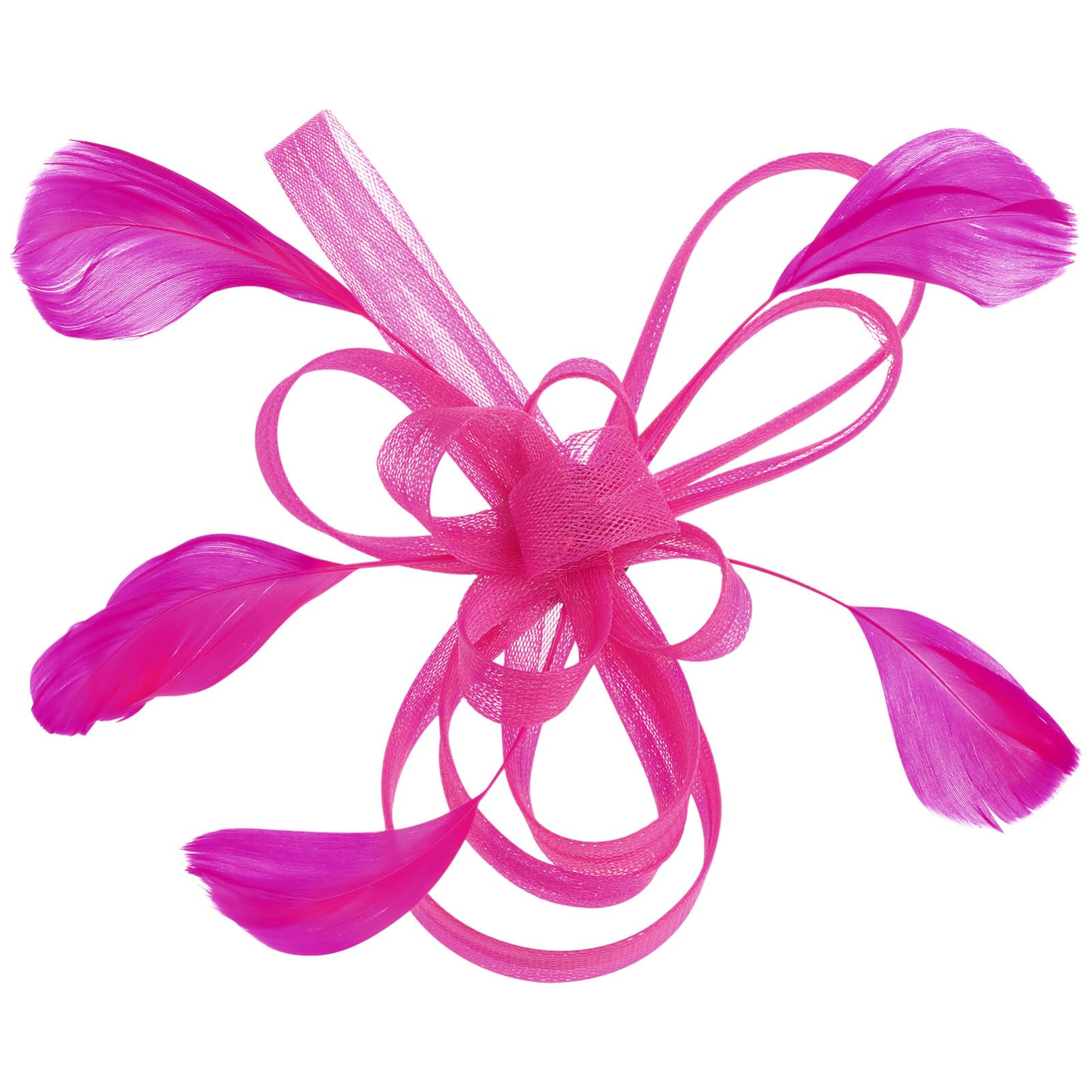 minkissy Fascinator Hair Clip Brooch Headpieces 1920s Flapper Accessories for Wedding Cocktail Derby Tea Party (Rose Red) Fascinator Headband Clip