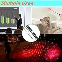 Vista 7 de MEUSNO Puntero láser, puntero láser de alta potencia, puntero láser rojo recargable de alta potencia para presentaciones al aire libre, gato, perro