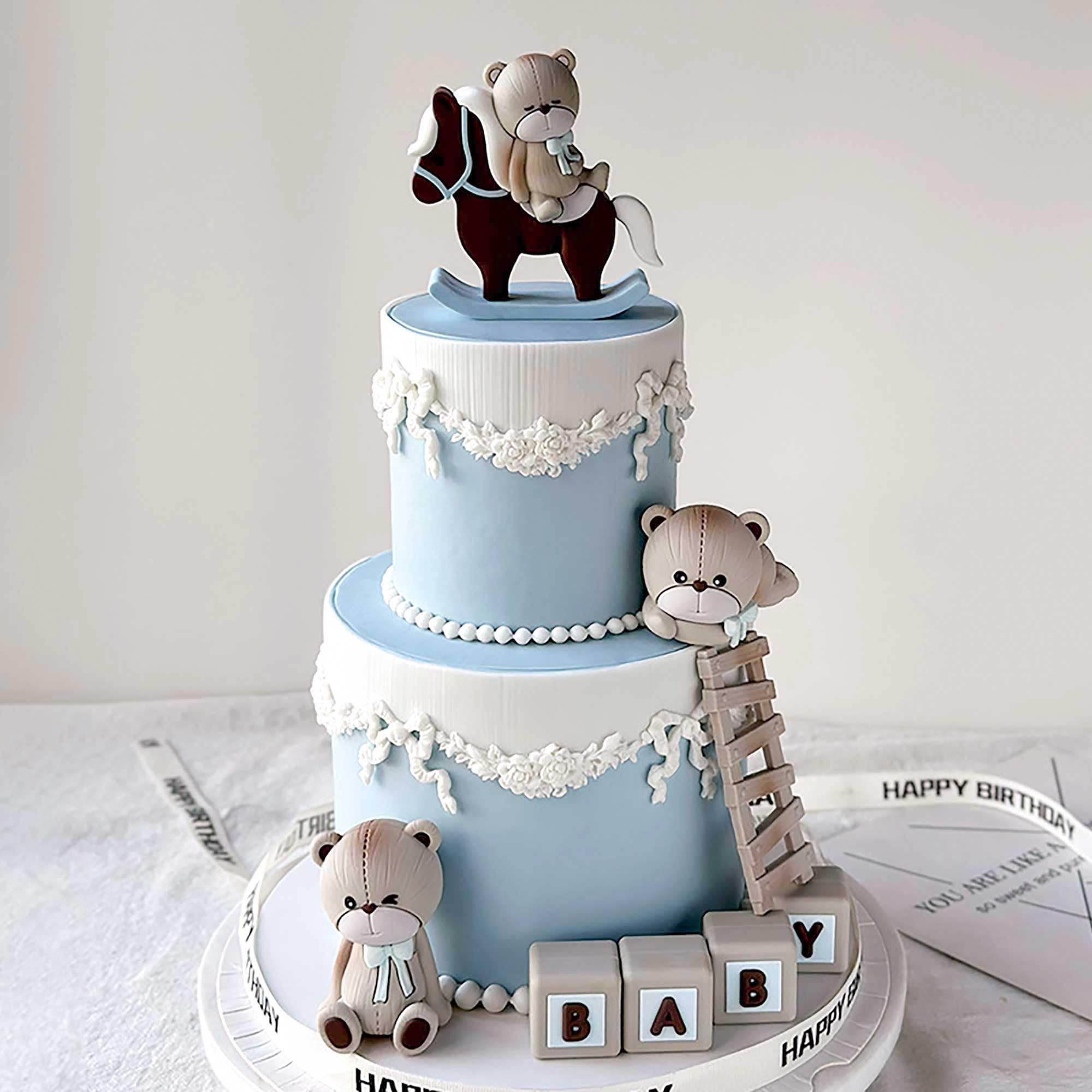 JeVenis Decorazione Torta Orsacchiotto Stelle Baby Shower Festa Compleanno Orsacchiotto Forniture