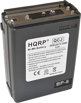 HQRP 1600mAh Ni-MH Battery for Icom IC-2GAT / 4GAT / 2A / 32A / 32E Two Way Radio Replacement Plus Coaster