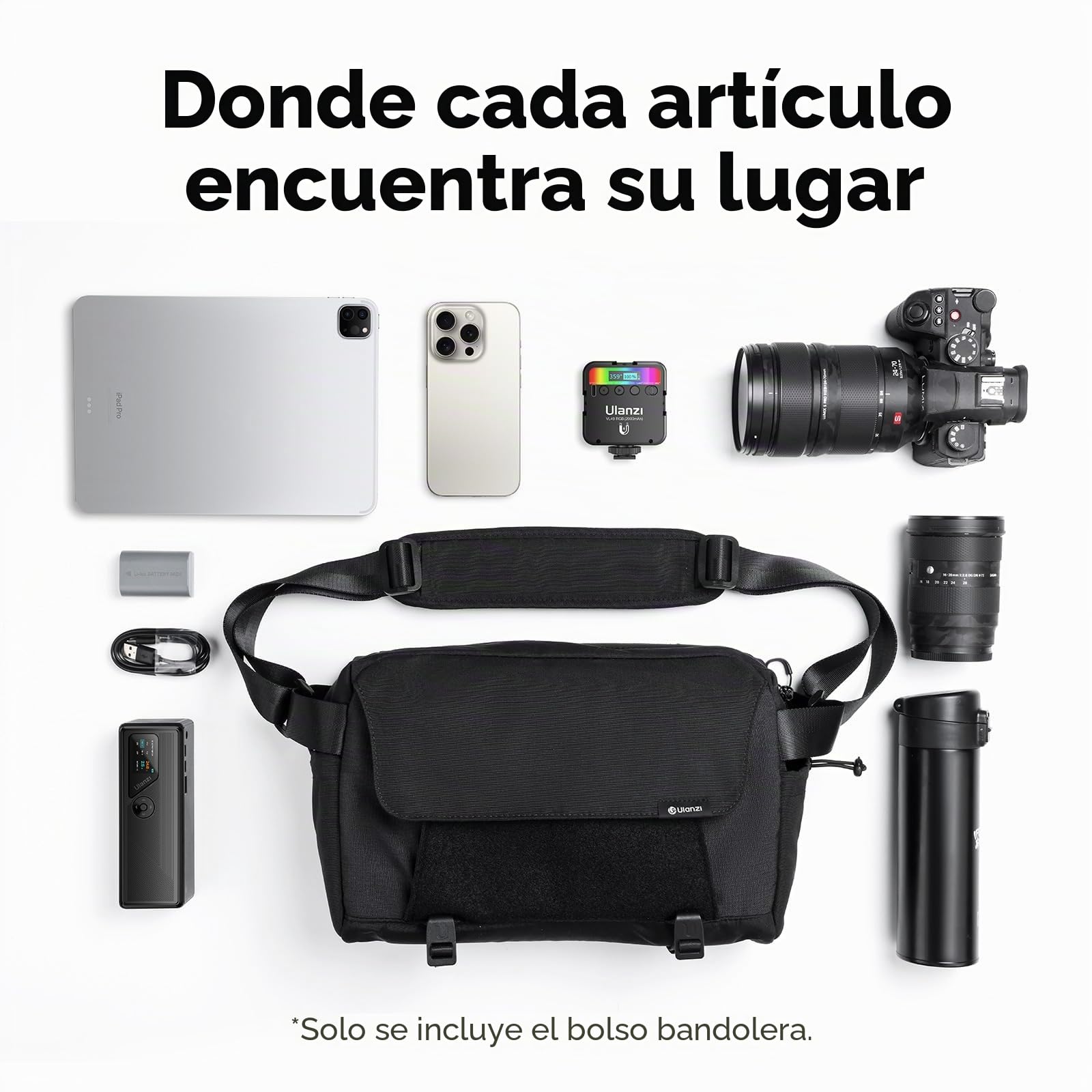 ULANZI Bolsa para Cámara 9L, Mochila Ligera e Impermeable con Soporte para Trípode, Bolso Bandolera Fotográfico con Protección Antirrobo, Compatible con Cámaras DSLR/SLR como Sony, Canon y Fujifilm