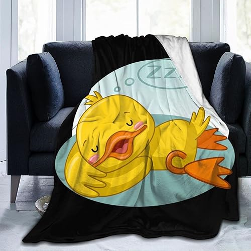 Miniatura 10 de Perinsto Manta de patos de goma ultra suave y cálida para todas las estaciones, manta decorativa de forro polar para cama, silla, automóvil, sofá,