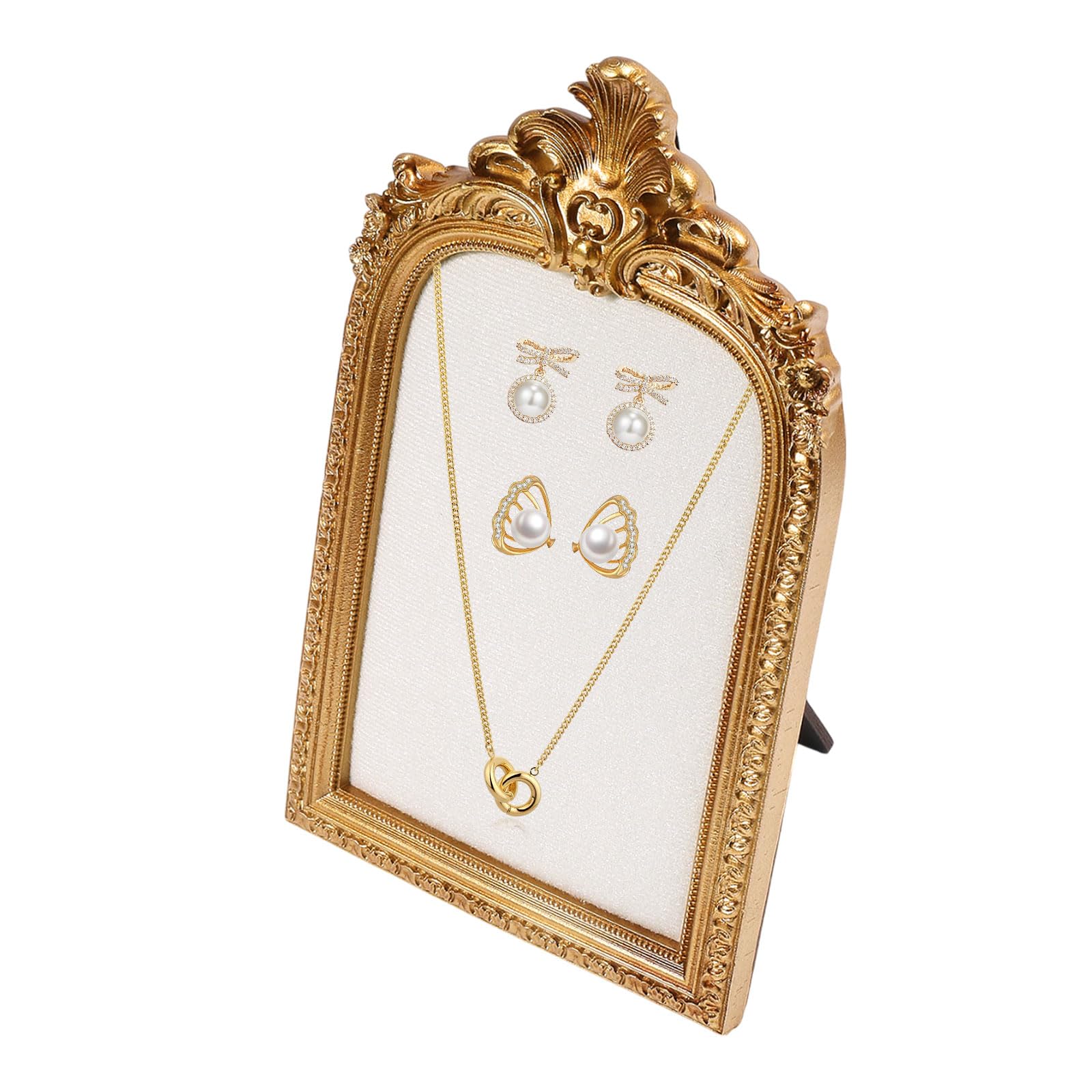 FREEBLOSS Présentoir à Bijoux Vintage Accessoires de Photographie pour Bijoux Présentoir à Bibelots Colliers Boucles D'Oreilles Cadres Photo de Mariage pour Femmes 5"X8"